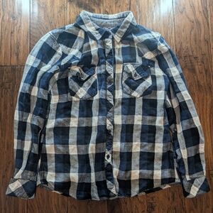 Rails Navy and White Button Up Shirt
